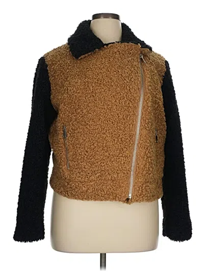 Pre-owned Nine West Faux Fur Jacket In Brown
