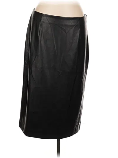 Pre-owned Nine West Faux Leather Skirt In Black