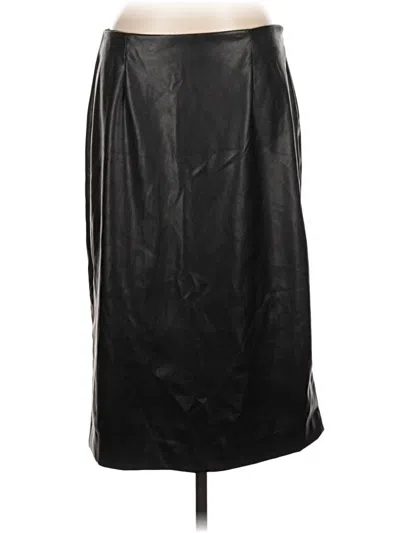 Pre-owned Nine West Faux Leather Skirt In Black