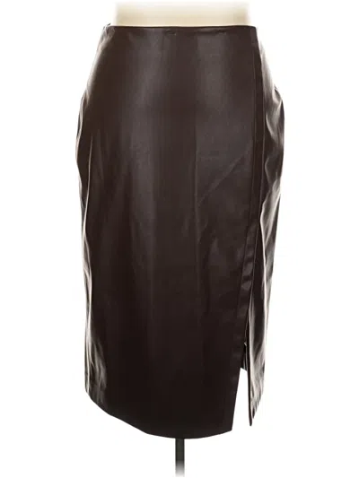 Pre-owned Nine West Faux Leather Skirt In Brown