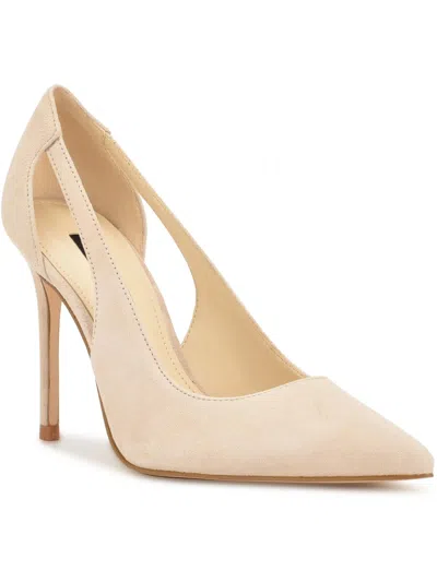 Nine West Favon Womens Suede Pointed Toe Pumps In Neutral
