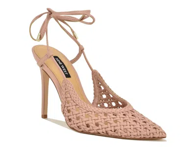 Nine West Fessla Ankle Wrap Pointed Toe Pump In Pink