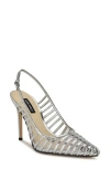 Nine West Filane Pointed Toe Pump In Silver Mirror Metallic