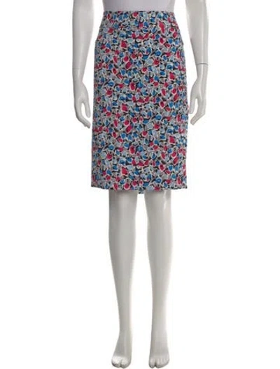 Pre-owned Nine West Floral Print Knee-length Skirt In Multi