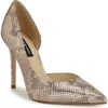 Nine West Folowe Half D'orsay Pump In Gold Snake