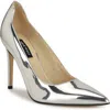 Nine West Freds Metallic Stiletto-heel Pumps Women In Silver Mirror Metallic
