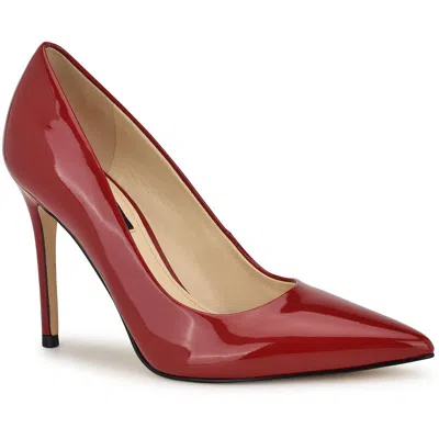 Nine West Fresh 3 Womens Faux Leather Patent Pumps In Red Patent