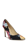 Nine West Fresh Pointed Toe Pump In Black Floral