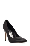 Nine West Women's Fresh Stiletto Pointy Toe Dress Pumps Women's Shoes In Black Leather