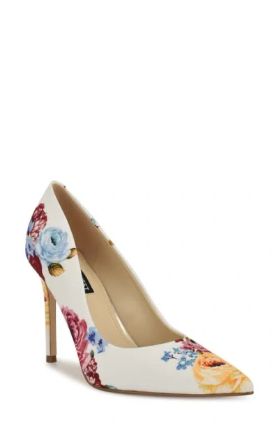 Nine West Fresh Pointed Toe Pump In White Floral