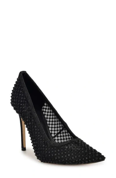 Nine West Freshe Crystal Embellished Pump In Black