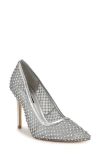 Nine West Freshe Crystal Embellished Pump In Silver
