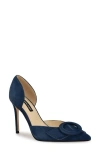 Nine West Frolly Pointed Toe D'orsay Pump In Dark Blue