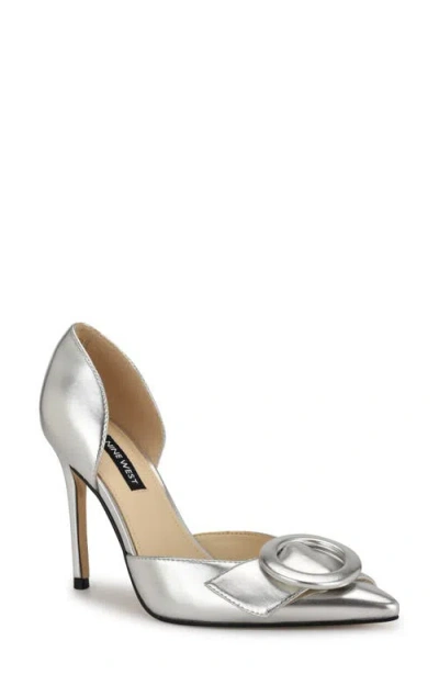 Nine West Frolly Pointed Toe D'orsay Pump In Silver