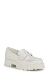 Nine West Women's Gables Round Toe Lug Sole Casual Loafers In White