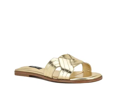 Nine West Gammy Slide Sandal In Gold