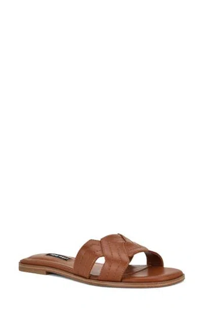 Nine West Gammy Slide Sandal In Dark Natural