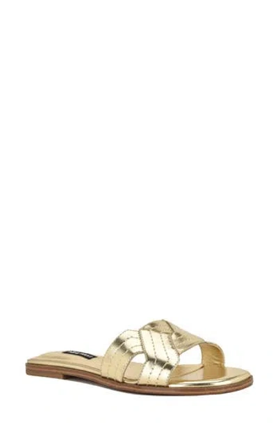 Nine West Gammy Slide Sandal In Gold