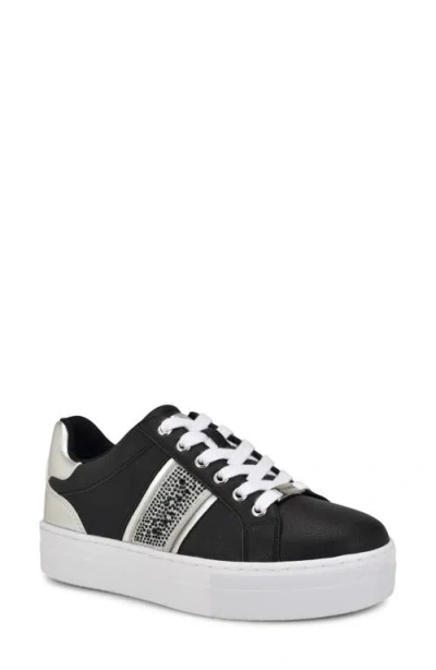 Nine West Gator Platform Sneaker In Black
