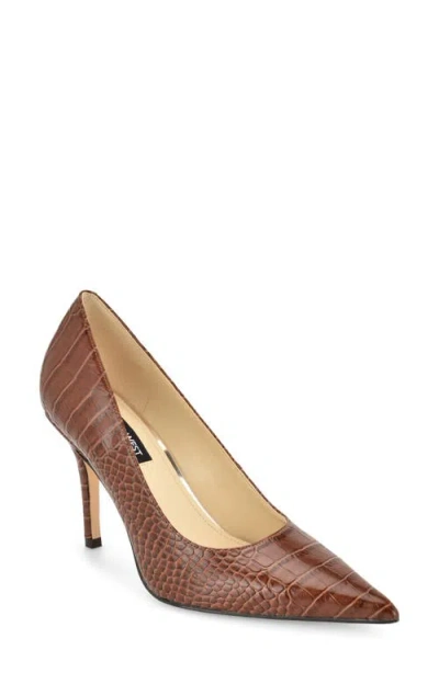 Nine West Gemmha Pointed Toe Pump In Brown