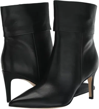 Nine West Gemms Boots Women's Black Leather Stiletto Heel Bootie Lion714