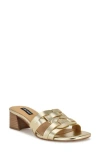 Nine West Gennie 3 Metallic Heeled Sandals Women In Gold