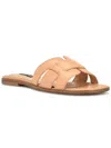 NINE WEST GERMANI WOMENS LEATHER SQUARE TOE SLIDE SANDALS