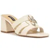 Nine West Gipper3 Womens Block Heel Man Made Mule Sandals In Multi
