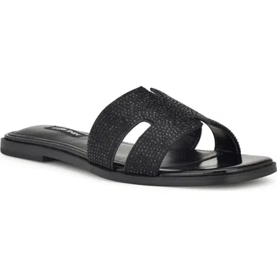 Nine West Giselle Flat Sandal In Black