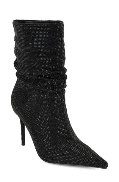 Nine West Glamsta Crystal Embellished Bootie In Black