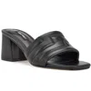 Nine West Glenra3 Womens Block Heel Man Made Mule Sandals In Black