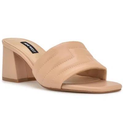 Nine West Glenra3 Womens Block Heel Man Made Mule Sandals In Pink