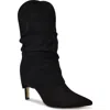 Nine West Mycki Womens Slouchy Pointed Toe Mid-calf Boots In Black