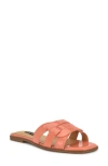 Nine West Glorie Slide Sandal In Orange Patent