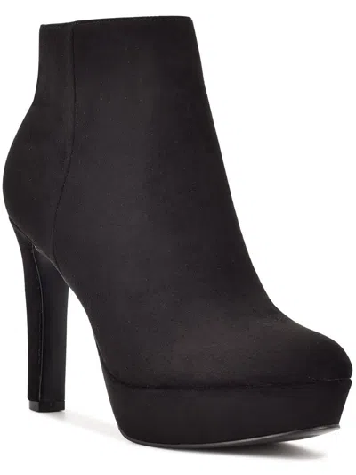 Nine West Glowup 2 Womens Zipper Platforms Ankle Boots In Black
