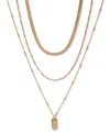 Nine West Gold-tone Three-row Extendable Drop Pendant Necklace In Metallic