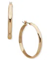 Nine West Gold-tone Wavy Hoop Earrings In Brown