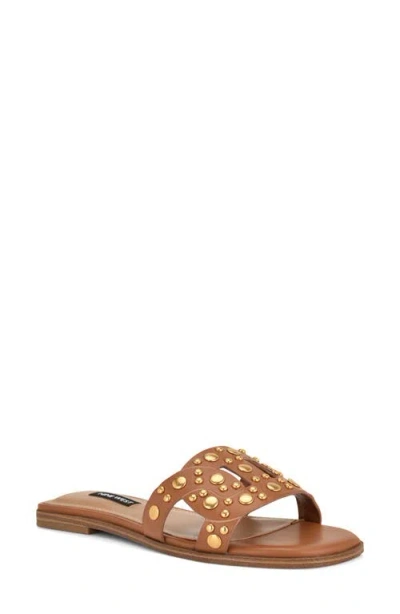 Nine West Gomaz Slide Sandal In Brown