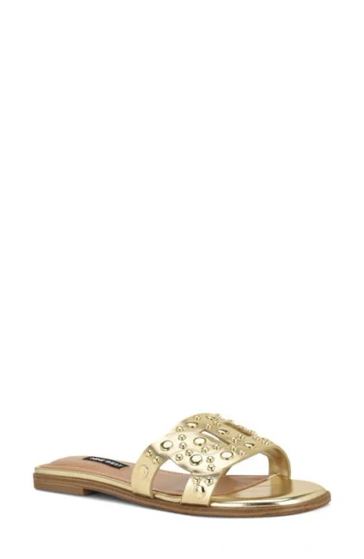 Nine West Gomaz Slide Sandal In Gold