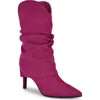 Nine West Glitch Slouchy Foldover Shaft Pointed Toe Boot In Dark Pink 650