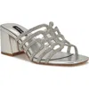 Nine West Grassa Slide Sandal In Silver