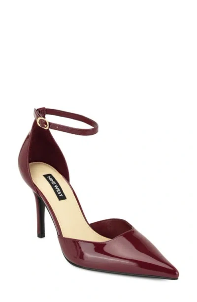 Nine West Graysin Faux Leather Pointed Toe Pump In Red