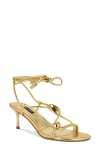 Nine West Greska Ankle Wrap Sandal In Gold