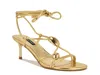 Nine West Greska Ankle Wrap Sandal In Gold