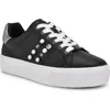 Nine West Gripes Platform Sneaker In Black/pewter