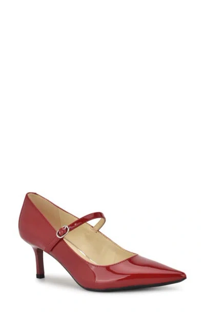 Nine West Hadey Pointed Toe Mary Jane Pump In Medium Red