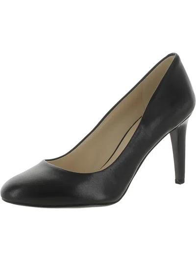 Nine West Hand Jive Womens Leather Almond Toe Pumps In Black