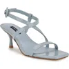 Nine West Wn Haya 3 Womens Faux Leather Buckle Kitten Heels In Light Blue