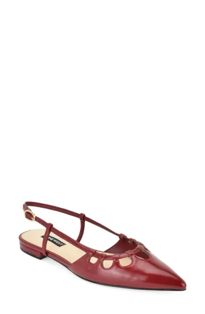 Nine West Harra Pointed Toe Flat In Red