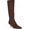 Nine West Havier Knee High Kitten Heel Boot In Brown